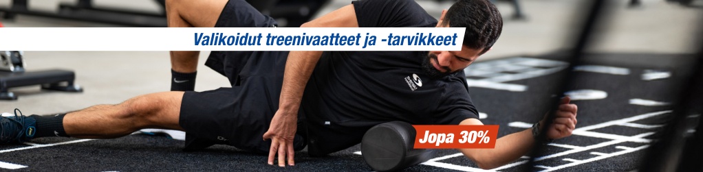 Valikoidut treenivaatteet ja -tarvikkeet jopa 20 %